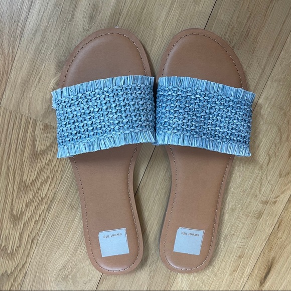 Sweet Life Shoes - Raffia Slide Sandal